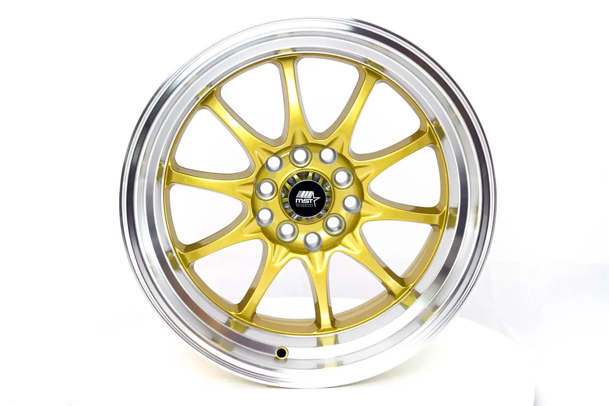 Mt11 - Gold W/Machined Lip - 16X8.0 5X100/5X114.3 Offset +15 1