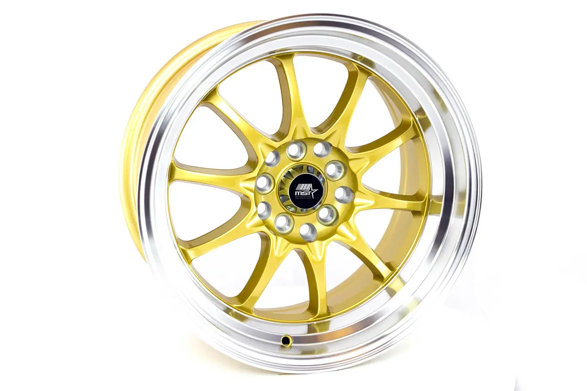 Mt11 - Gold W/Machined Lip - 16X8.0 5X100/5X114.3 Offset +15 2