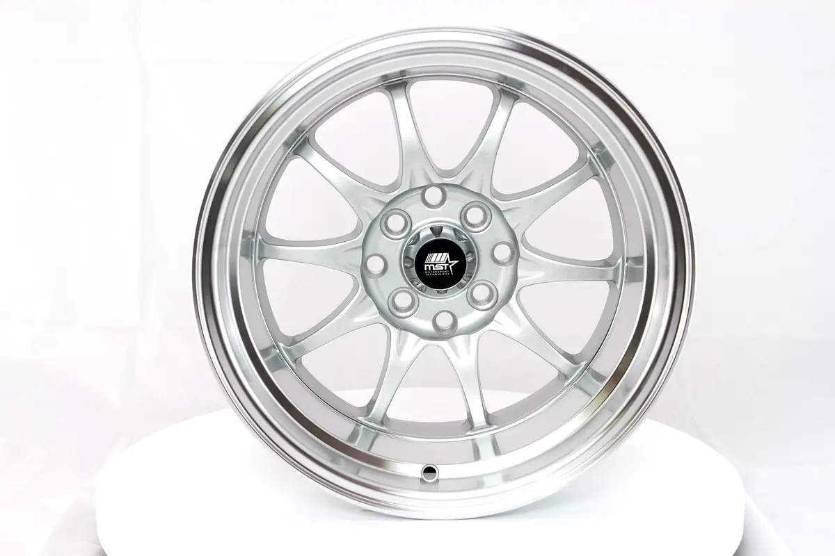Mt11 - Silver W/Machined Lip - 15X8.0 4X100/4X114.3 Offset +0 1