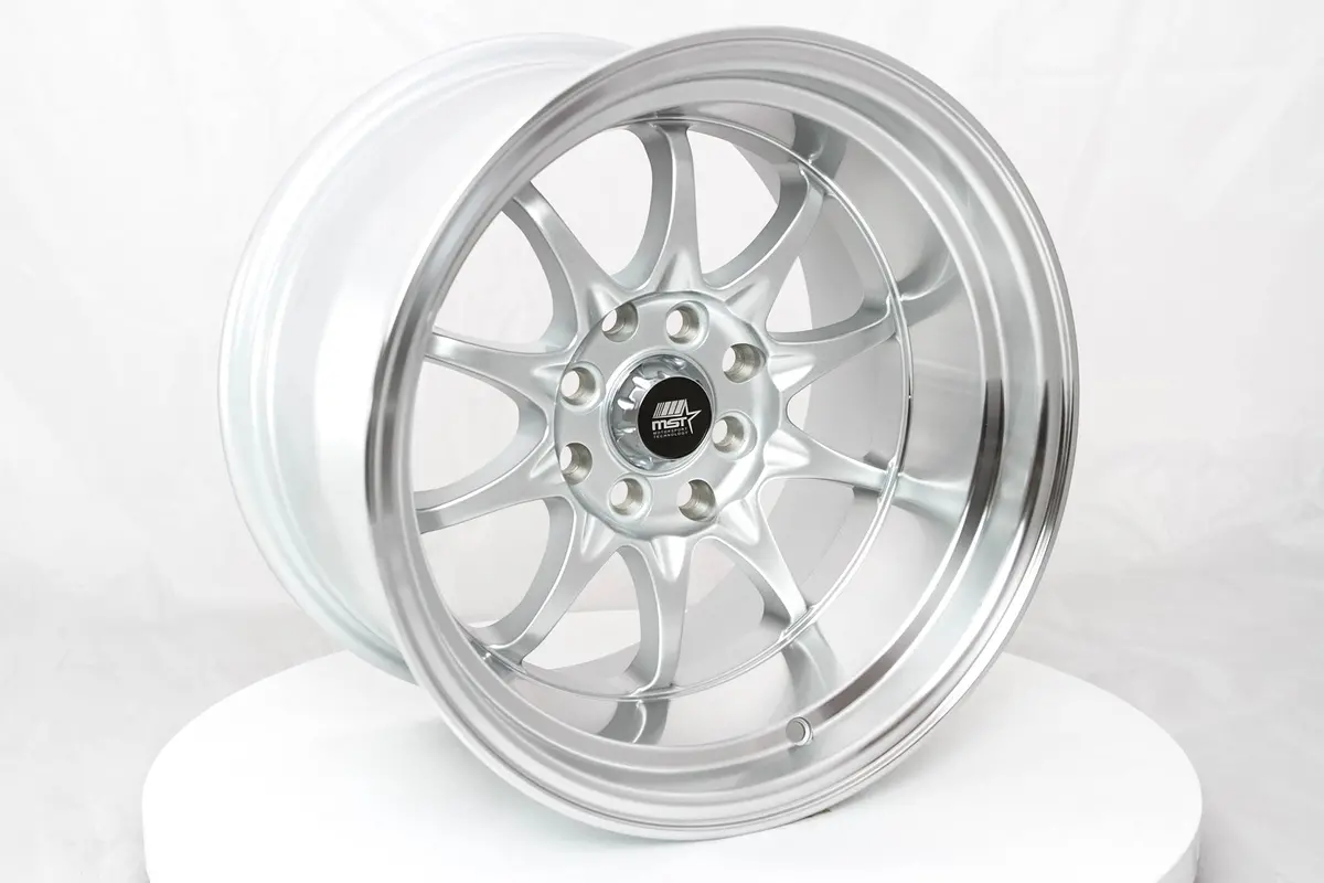 Mt11 - Silver W/Machined Lip - 15X9.0 4X100/4X114.3 Offset +0 2
