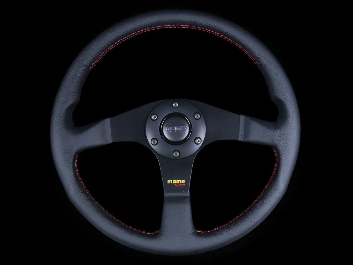 Momo Tuner Steering Wheel Red Stitching 1