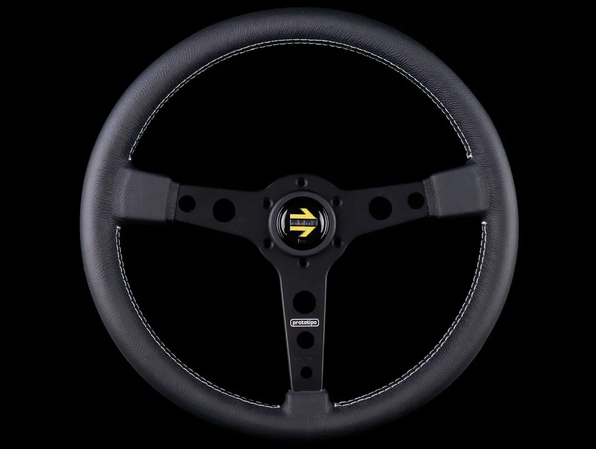 Momo 370Mm Prototipo Steering Wheel - Black Spoke 1