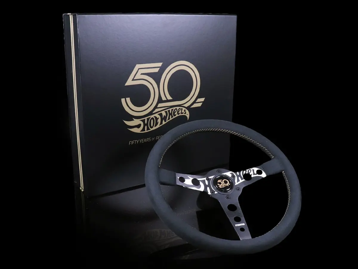 Momo X Hot Wheels Limted Edition Steering Wheel - 350Mm Black Alcantara Suede W/ Gold Stitching 1