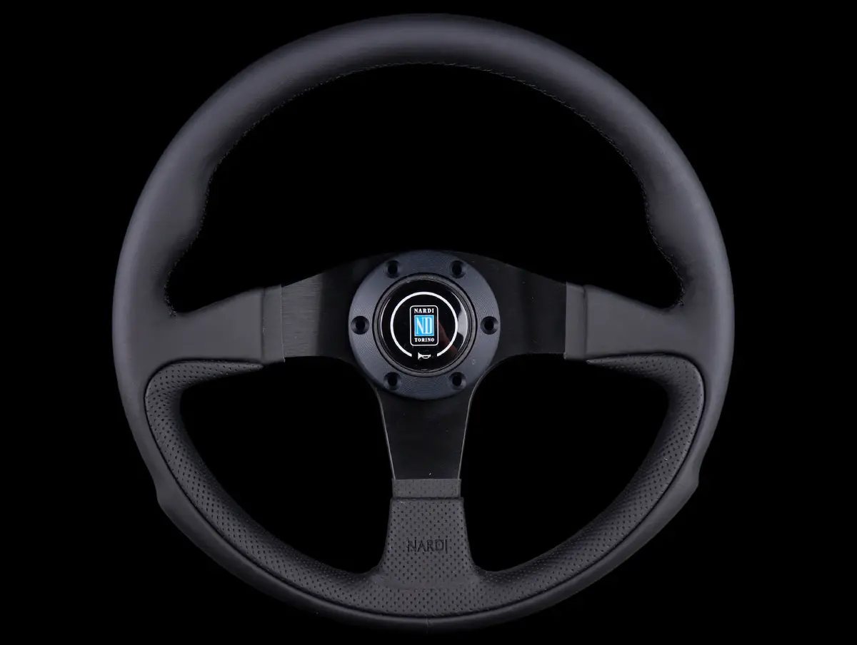 Nardi Challenge 350Mm Steering Wheel - Black Leather / Black Stitch 1