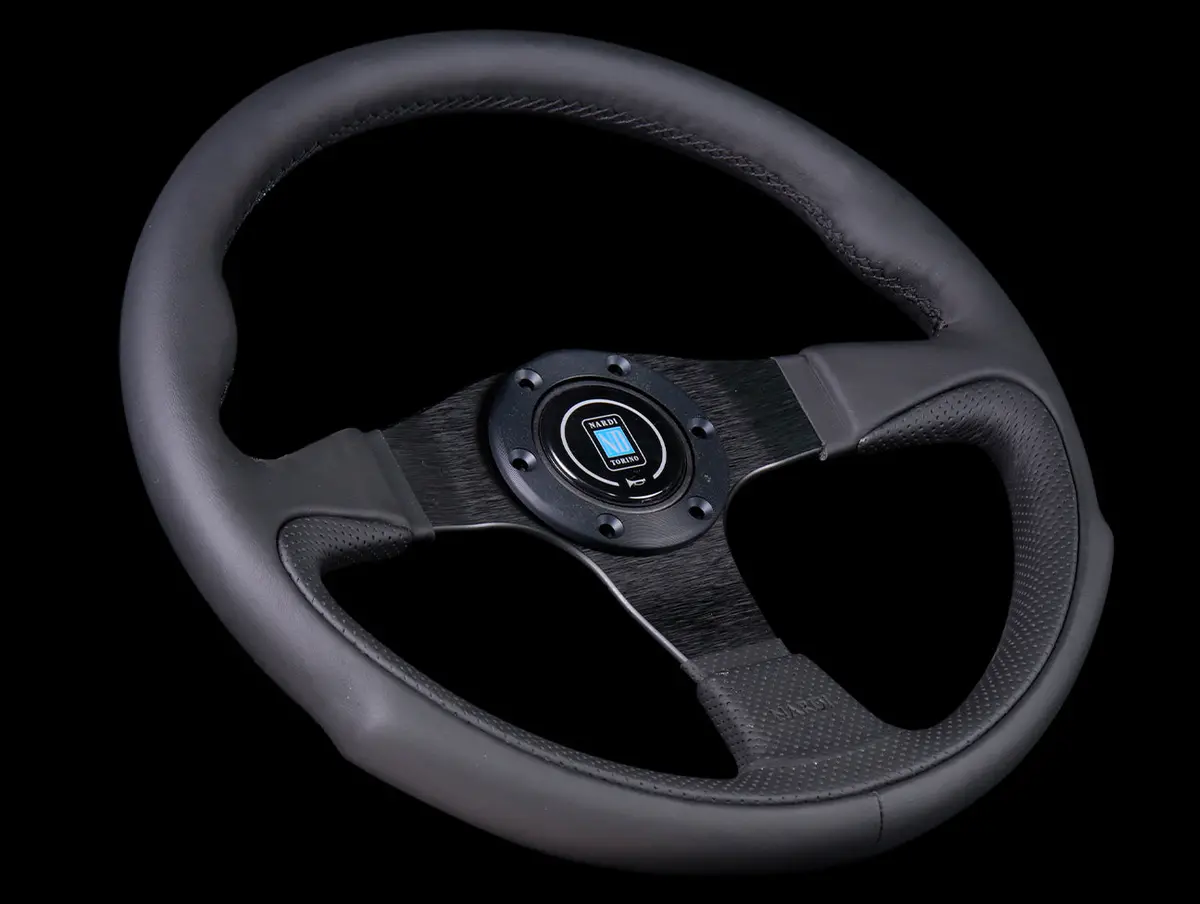 Nardi Challenge 350Mm Steering Wheel - Black Leather / Black Stitch 2
