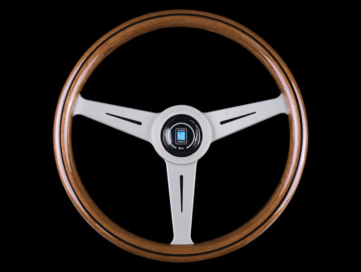 Nardi Classic Wood 360Mm Steering Wheel W/ White Anodized Spokes 1