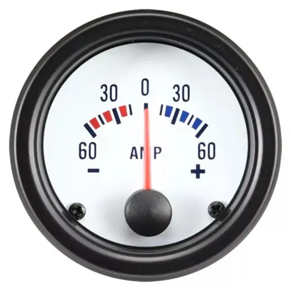 Amperímetro 52Mm- Serie Clásica Blanca (Auto Style) 1