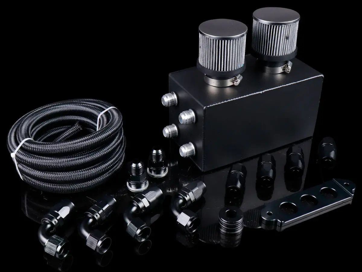 Plm Power Driven Universal Oil Catch Can Kit 1