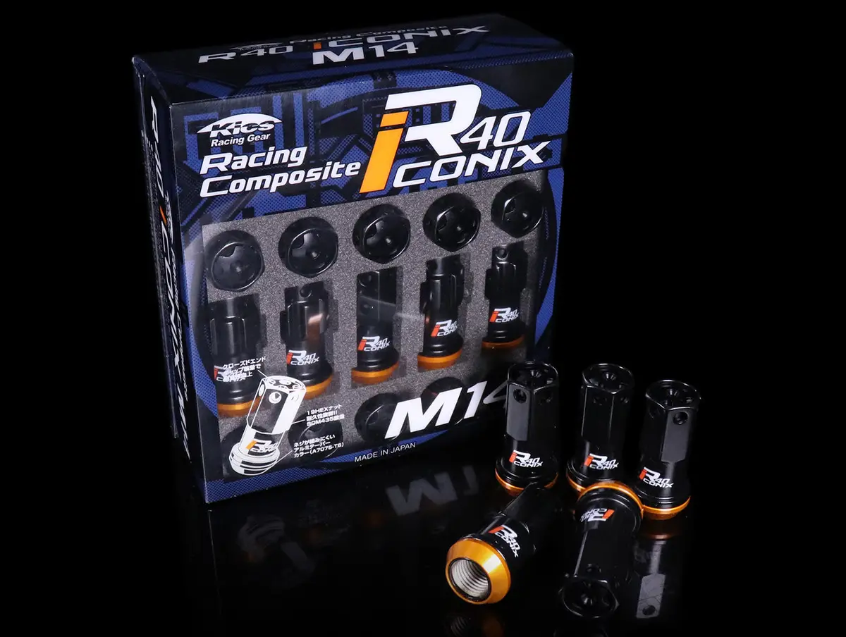Project Kics R40 Iconix Extended Lug Nuts With Locks - Black M14x1.50 1