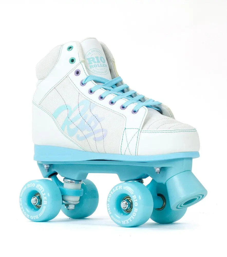 Rio Roller Lumina Quad Roller Skates - White & Blue 1
