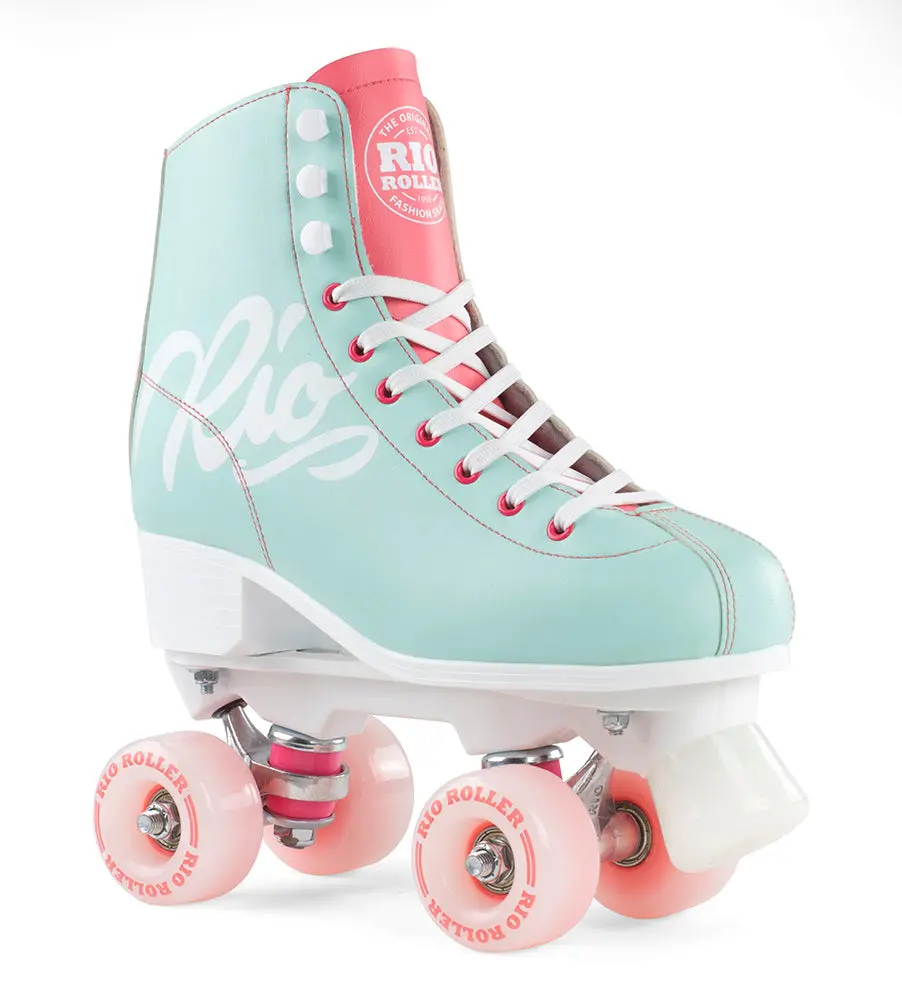 Rio Roller Script Quad Roller Skates - Teal/Coral 5