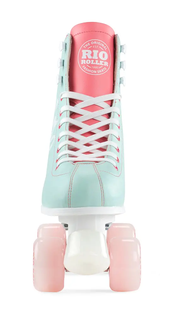 Rio Roller Script Quad Roller Skates - Teal/Coral 6