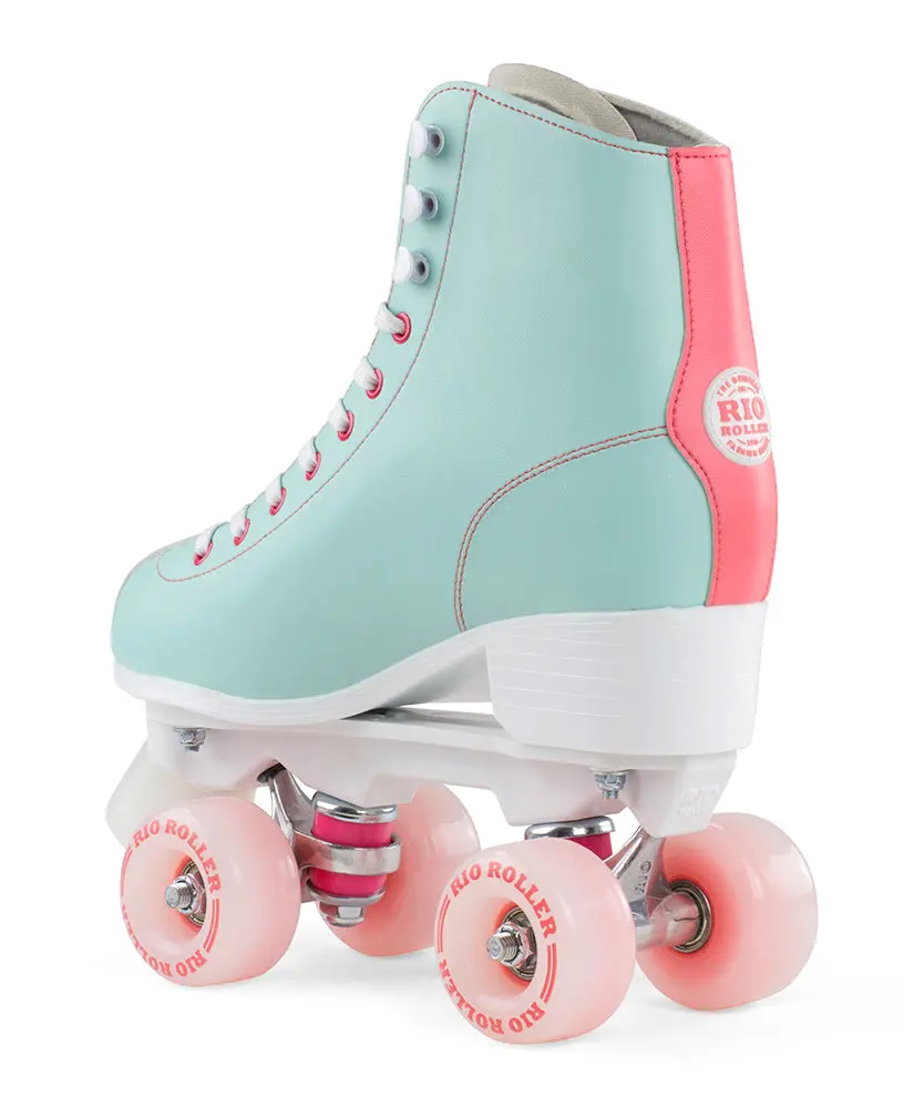 Rio Roller Script Quad Roller Skates - Teal/Coral 7