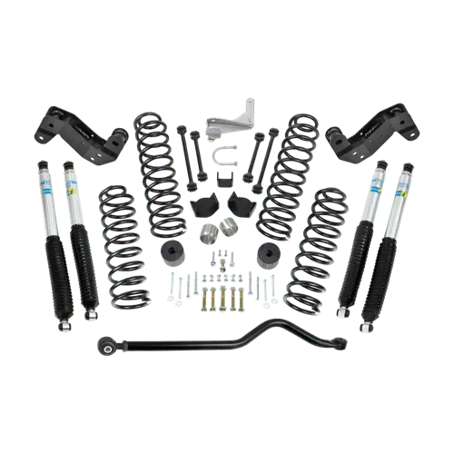 Jeep Jk 4" Coil Spring Kit With Adjustable Track Bar, Caster Correction Bracket, Exhuast Spacer With Bilstein Shocks 1