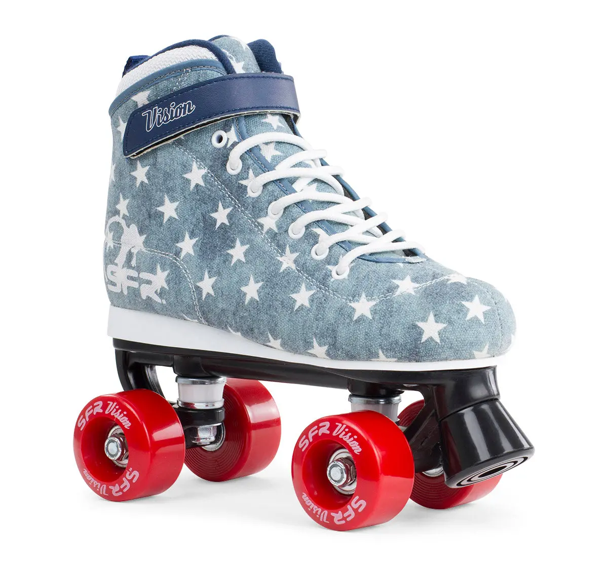 Sfr Vision Canvas Quad Roller Skates Blue Stars 1