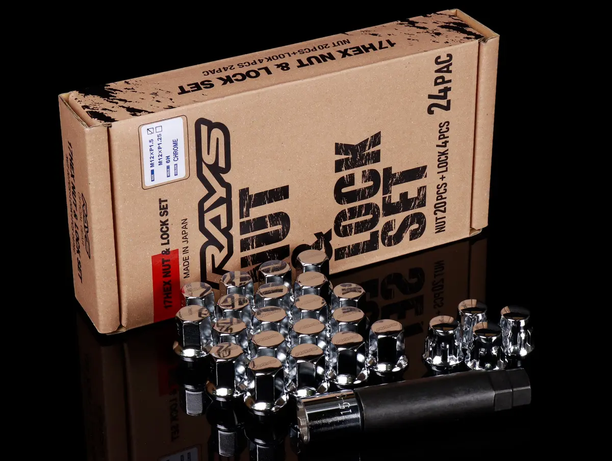 Rays 17 Hex L31 Lugnut And Lock Set 6H - Chrome 1