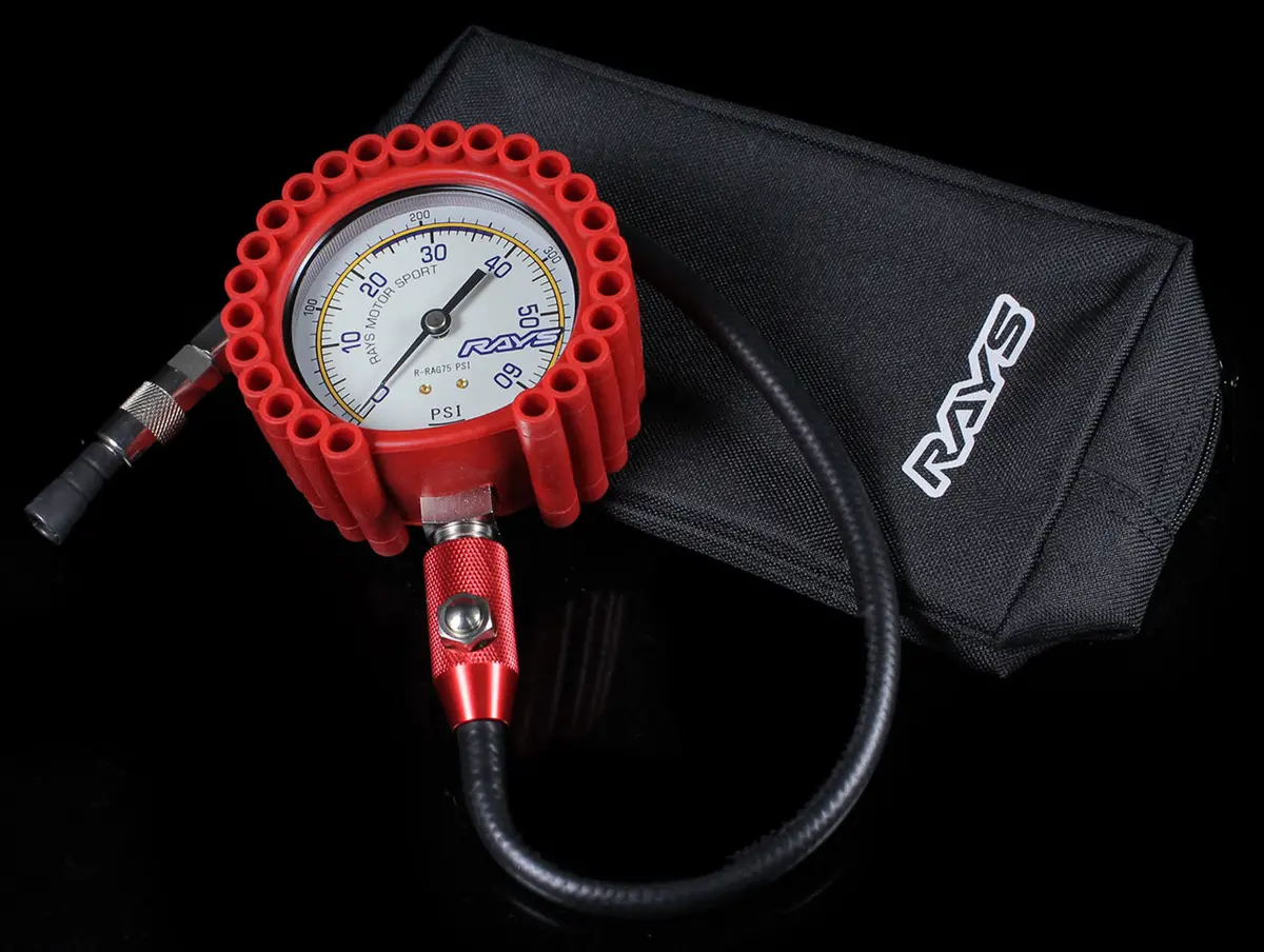 Rays Tire Pressure Air Gauge (75Psi) W/ Carrying Case 1