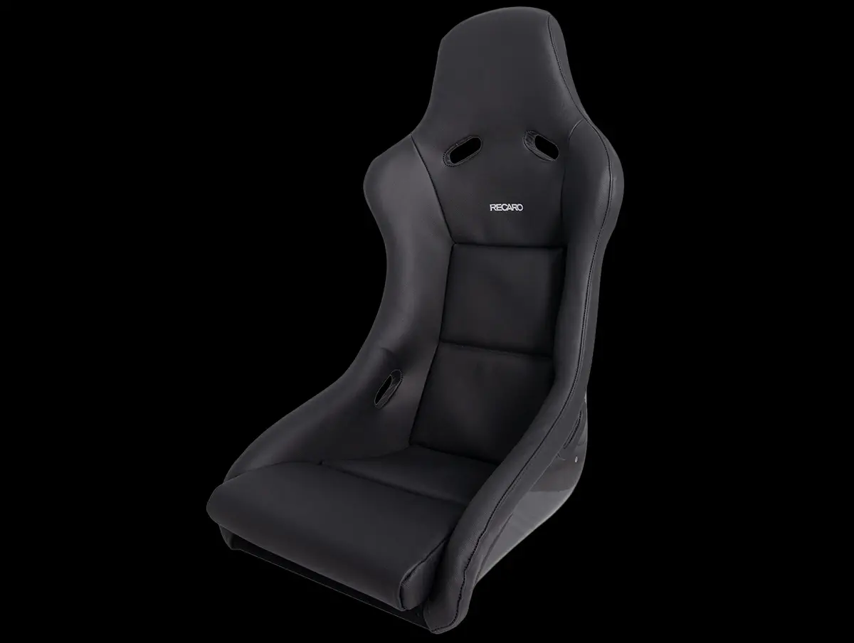 Recaro Pole Position - Leather Black Bolster / Leather Black Insert / Silver Logo 1