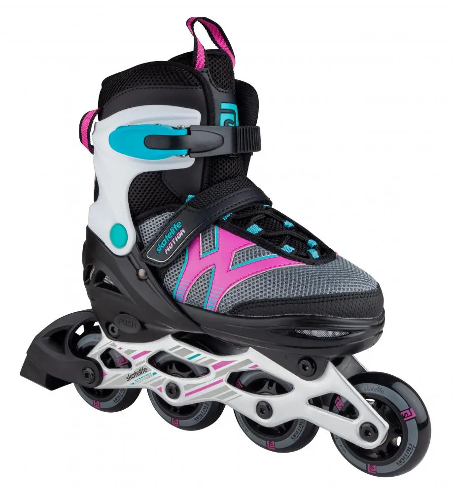Skatelife Inline Skates Motion Adjustable - Black & Pink 1