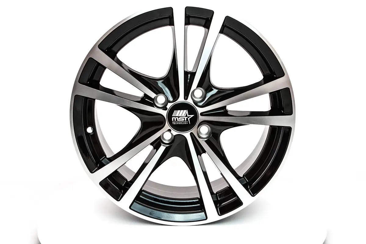 Saber - Glossy Black W/Machined Face - 14X6.0 4X100 Offset +45 1