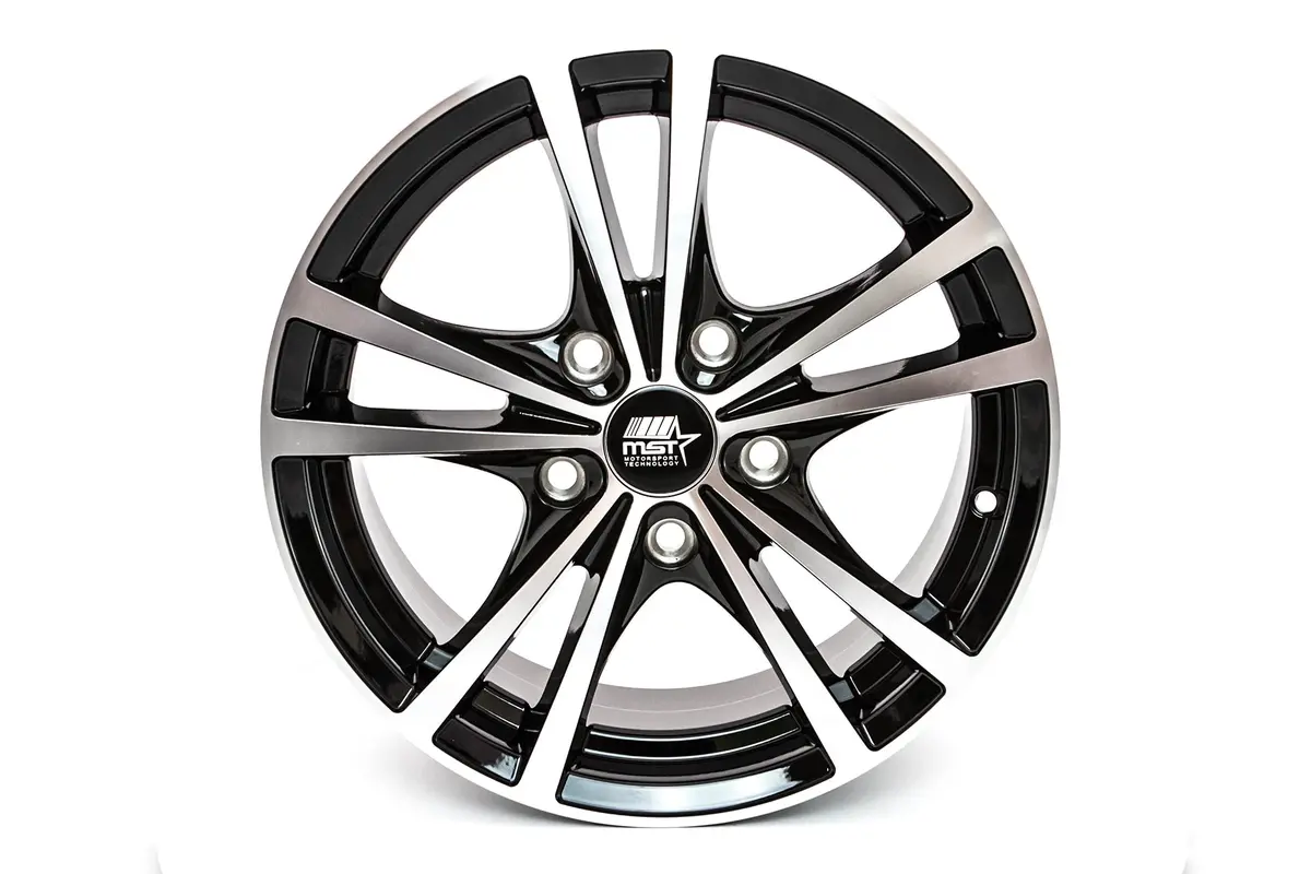 Saber - Glossy Black W/Machined Face - 15X6.5 5X114.3 Offset +45 1