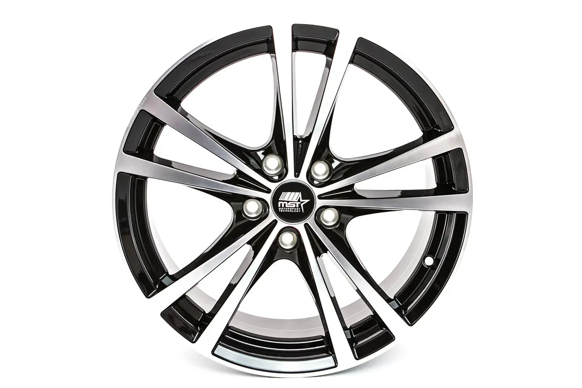 Saber - Glossy Black W/Machined Face - 17X7.0 5X110 Offset +45 1
