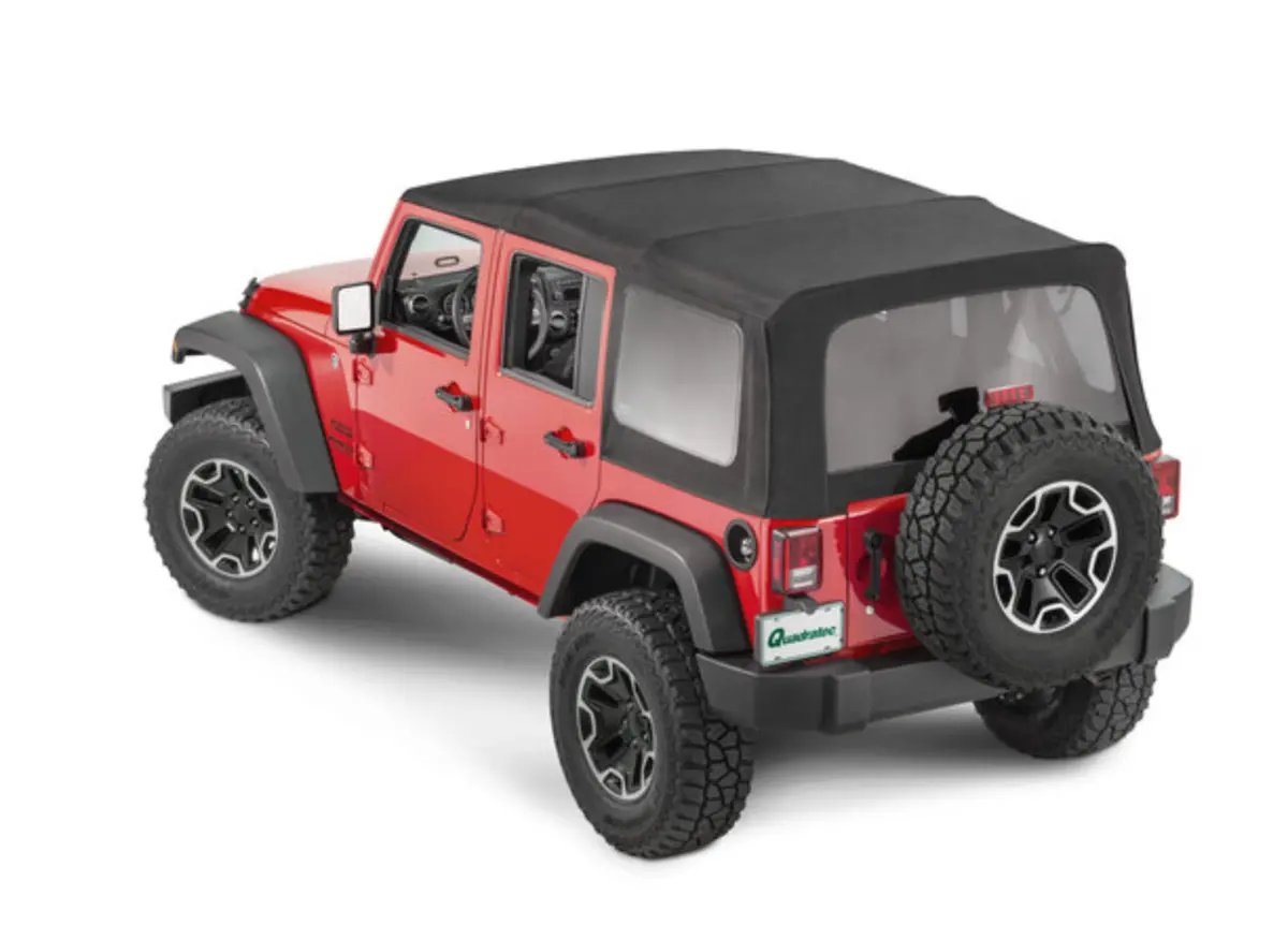 Quadratop Complete Soft Top In Black Twill For 07-18 Jeep Wrangler Jk Unlimited 4-Door 1