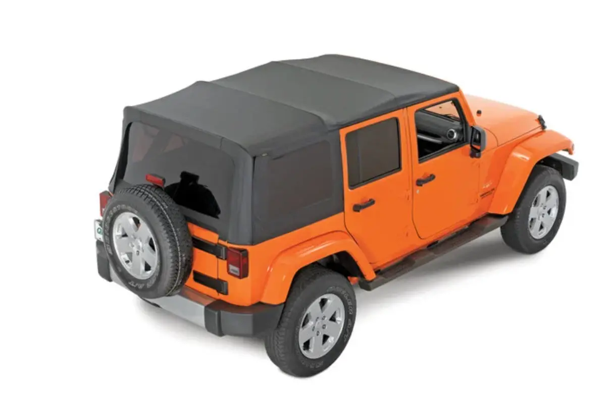 Quadratop Replacement Soft Top With Tinted Windows In Black Diamond For 07-18 Jeep Wrangler Unlimited Jku 4 Door 1