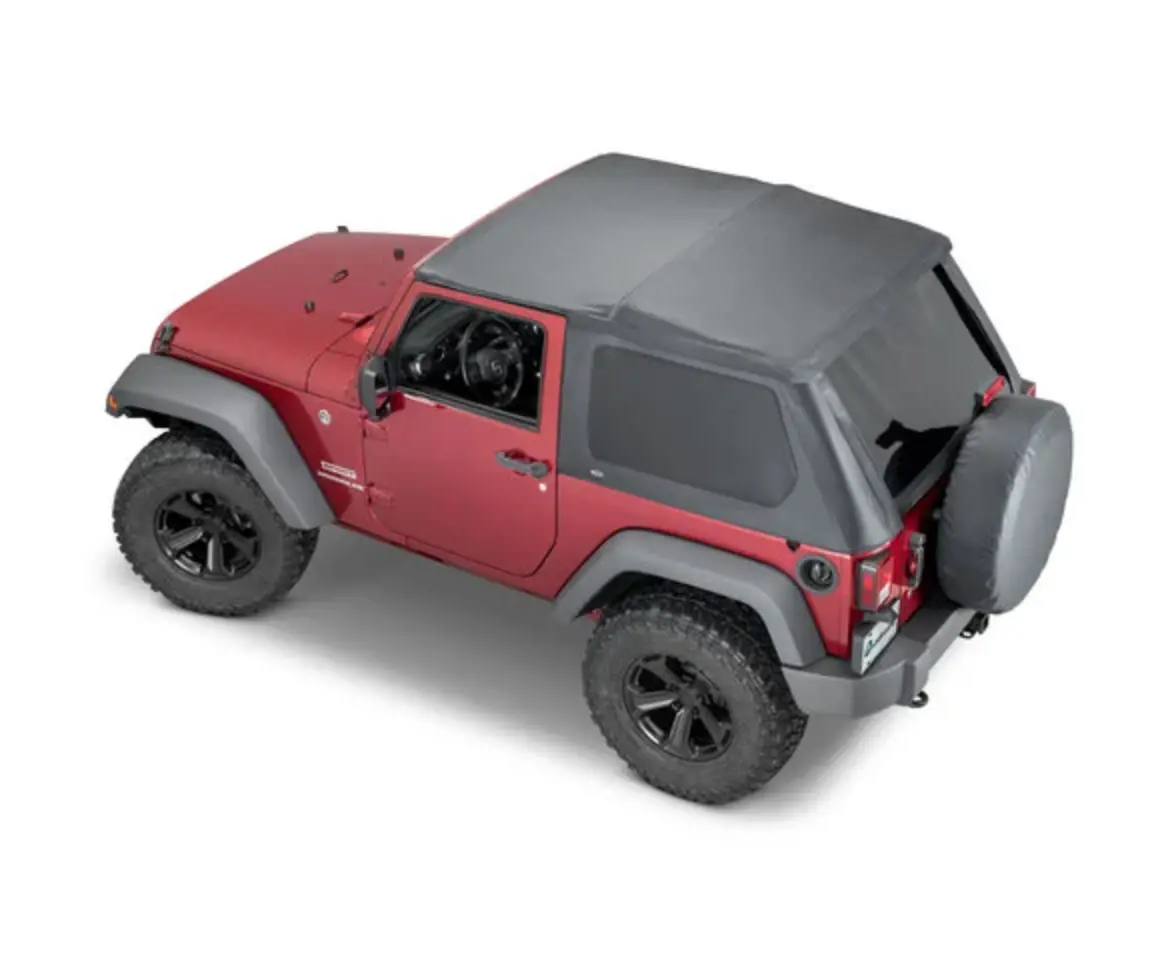Quadratop Adventure Top S Soft Top In Black Diamond Fabric For 07-18 Jeep Wrangler Jk 2-Door 1
