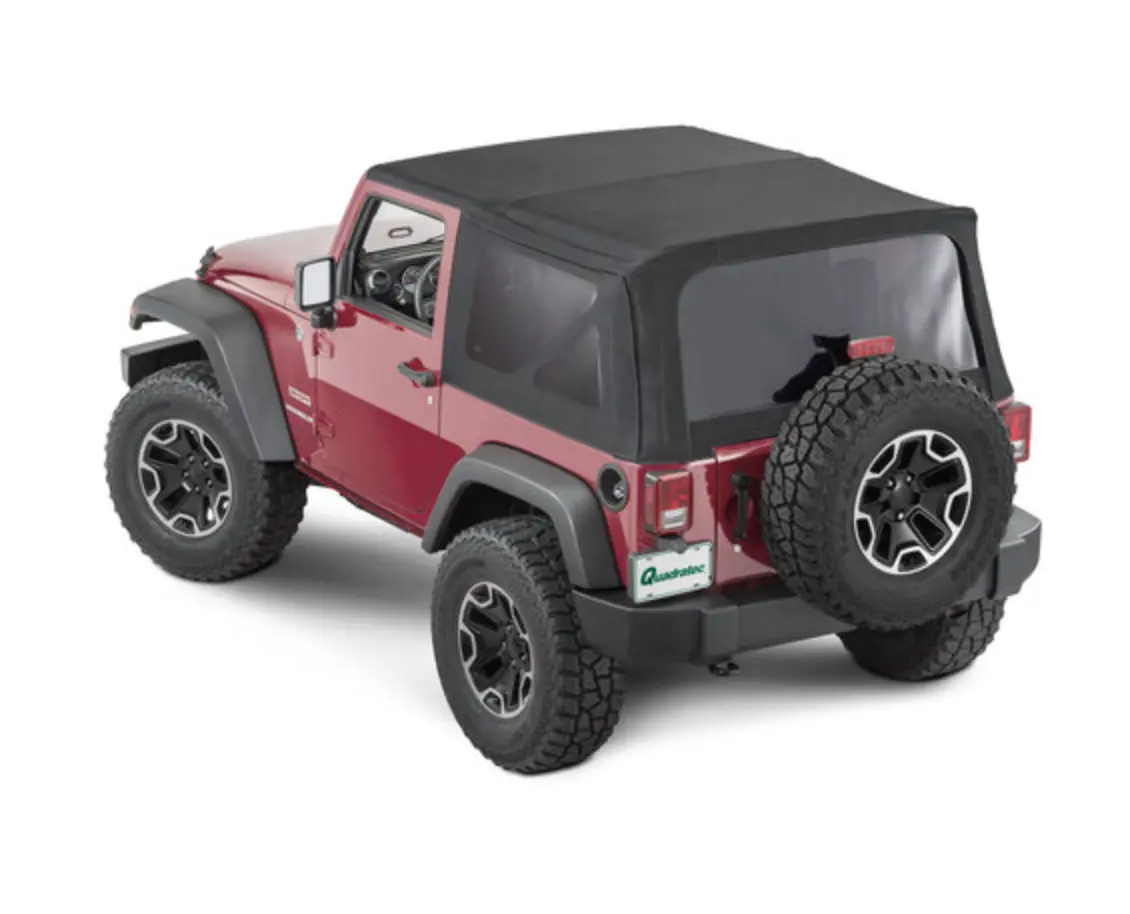 Quadratop Premium Twill Replacement Top With Tinted Windows For 07-12 Jeep Wrangler Jk 2-Door 1