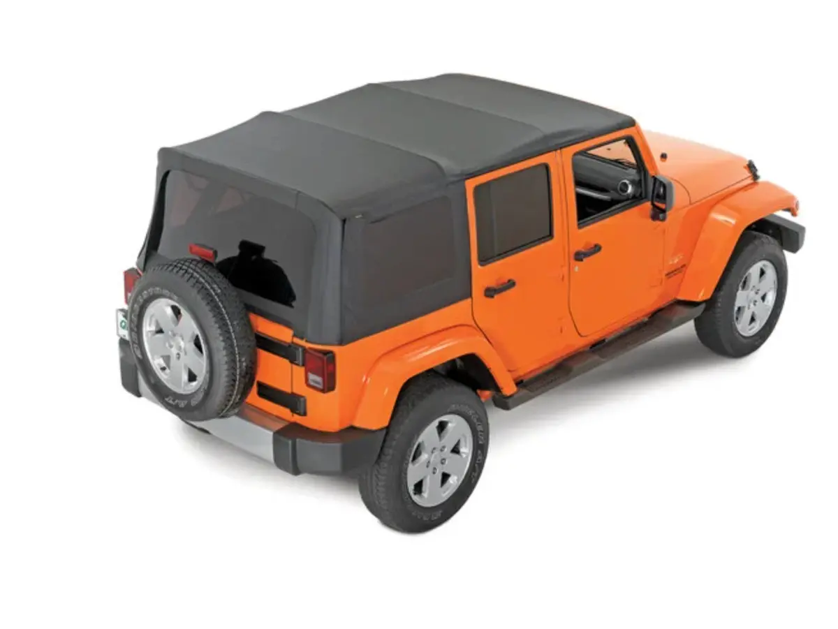 Quadratop Replacement Soft Top With Tinted Windows In Black Diamond For 10-18 Jeep Wrangler Unlimited Jk 4 Door 1