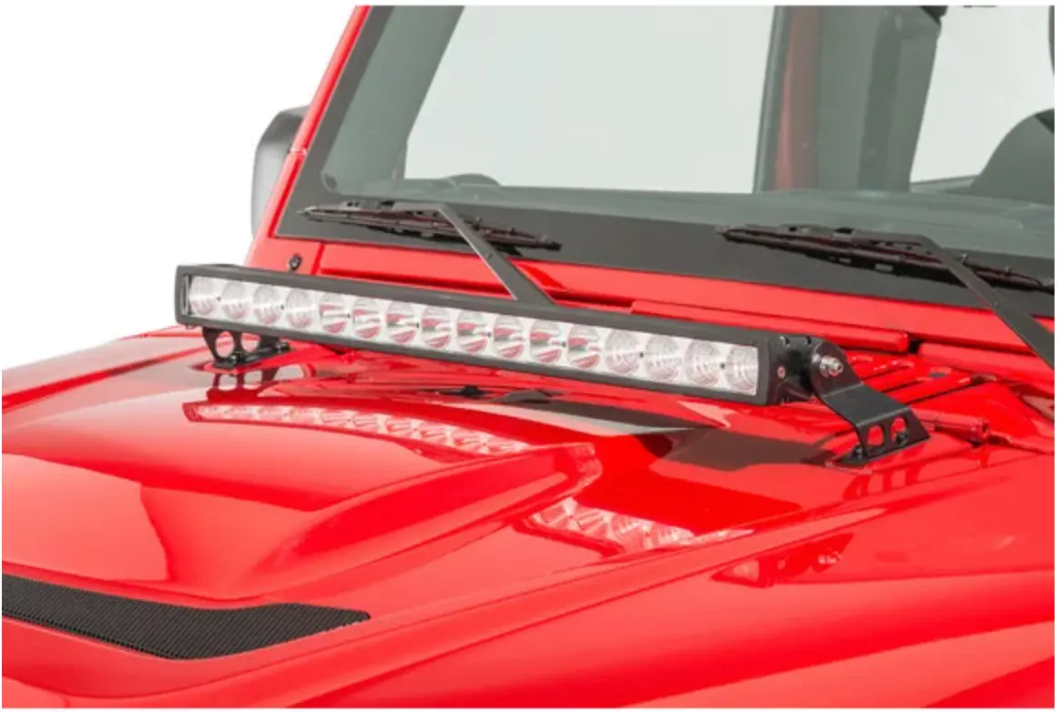 Quadratec Hood Mount Light Bracket For 07-18 Jeep Wrangler Jk 1