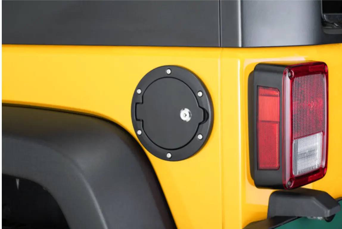 Quadratec Billet Aluminum Fuel Door With Lock And Keys For 07-18 Jeep Wrangler Jk 1