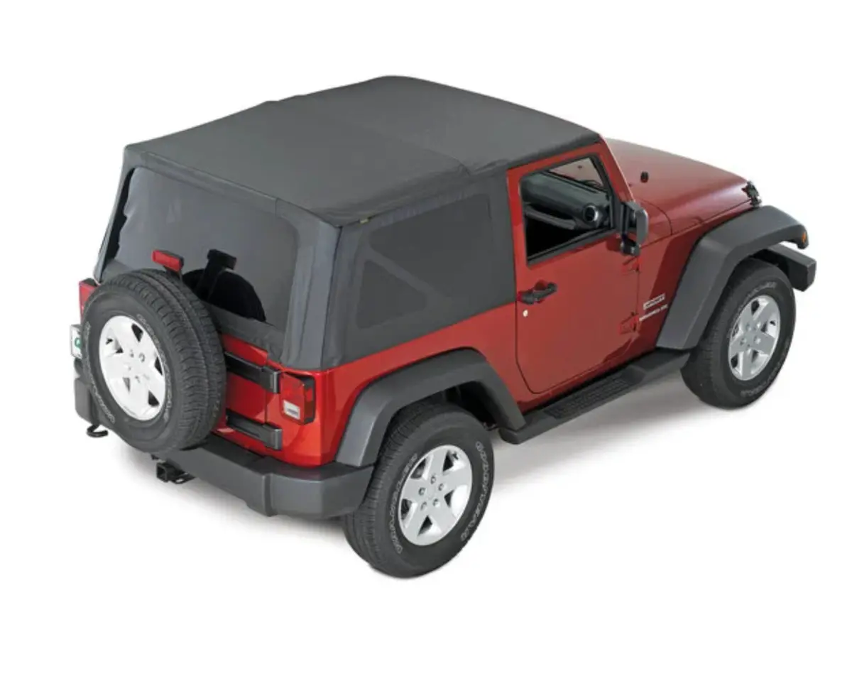 Quadratop Replacement Soft Top With Tinted Windows In Black Diamond For 07-12 Jeep Wrangler Jk 2 Door 1