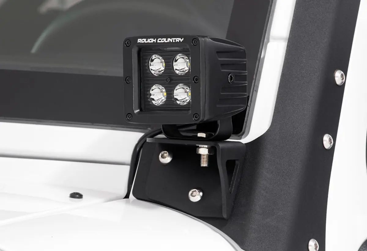 Led Light Mount Lower Windshield | Pod | Jeep Wrangler Jk/Wrangler Unlimited (07-18) 1