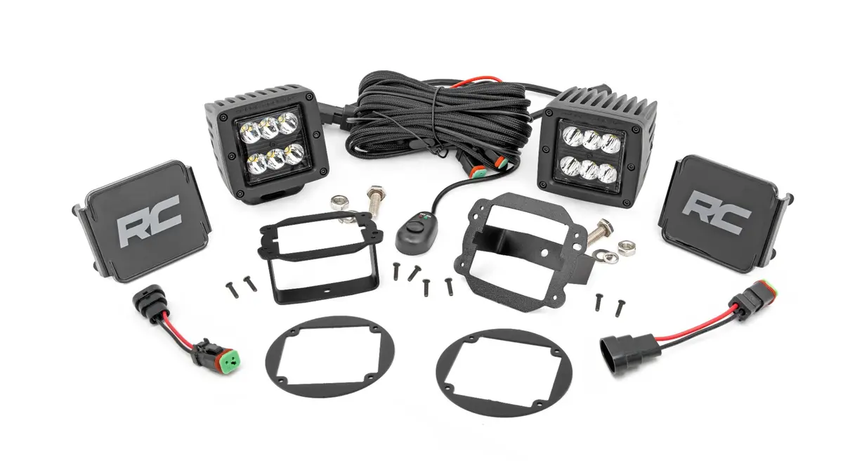 Led Light Kit Fog Mount | 2" Black Pair | Jeep Wrangler Jk/Wrangler Unlimited (10-18) 1