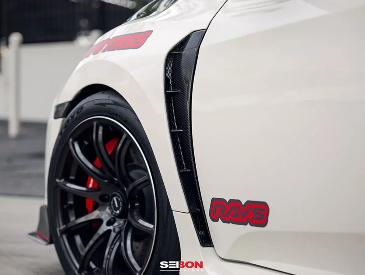 Seibon Carbon Fiber Fender Ducts - 17-21 Civic Type-R 1