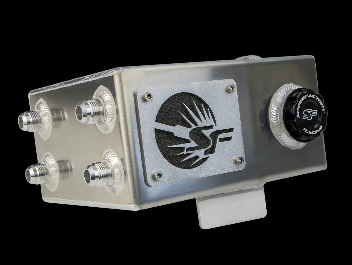 Speedfactory Rhd Angled Oil Catch Can With Built In Coolant Overflow Tank 1