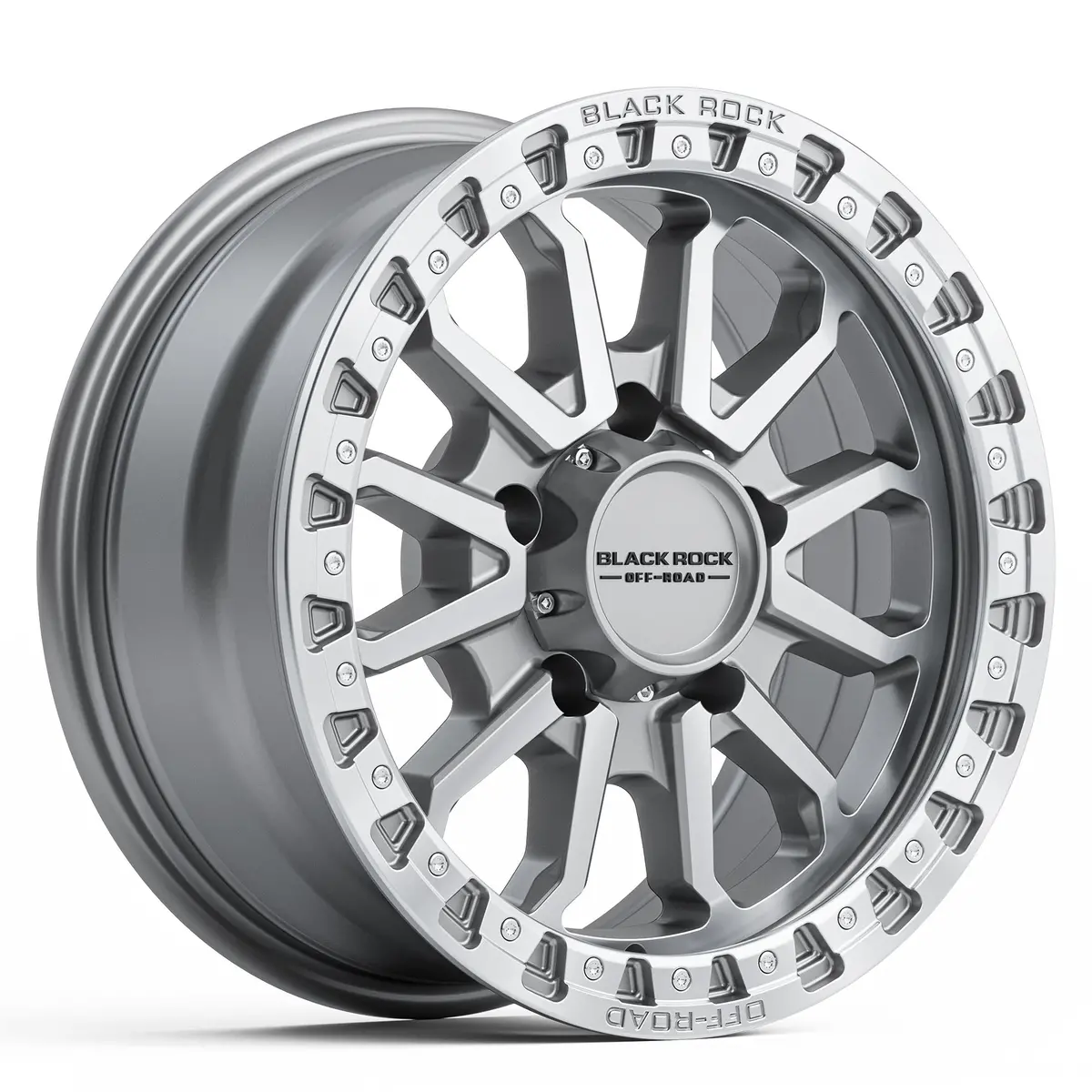 Black Rock Wheels Cobra 16X7" Alloy Wheel - Silver Machined (Jimny Models 2018-Current Xl 5-Door, Glx & Lite 3-Door) 1