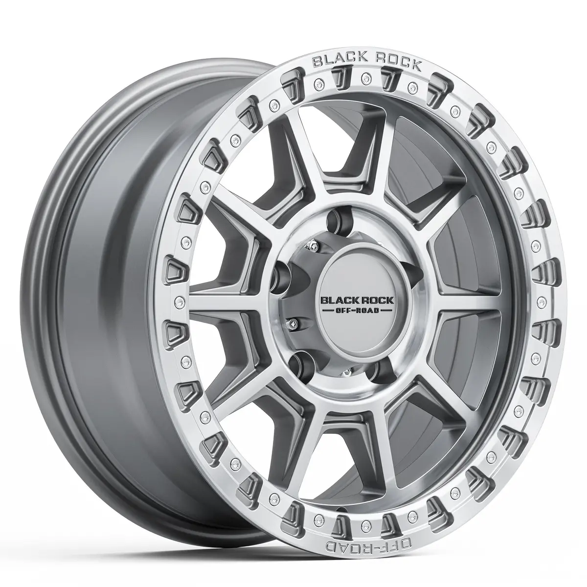Black Rock Wheels Gunner 16X7" Alloy Wheel - Silver Machined (Jimny Models 2018-Current Xl 5-Door, Glx & Lite 3-Door) 1