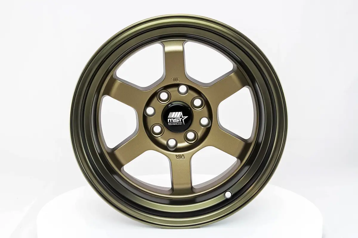 Time Attack - Matte Bronze W/Bronze Machined Lip - 15X8.0 4X100/4X114.3 Offset +0 1