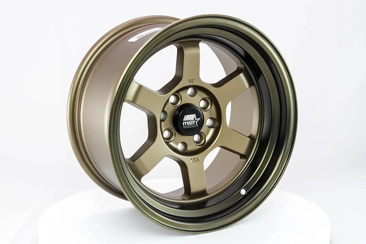 Time Attack - Matte Bronze W/Bronze Machined Lip - 15X8.0 4X100/4X114.3 Offset +0 2