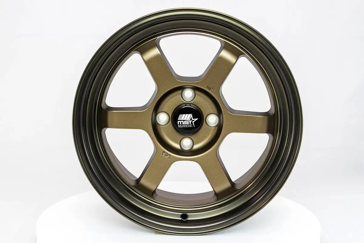 Time Attack - Matte Bronze W/Bronze Machined Lip - 16X8.0 4X100 Offset +20 1