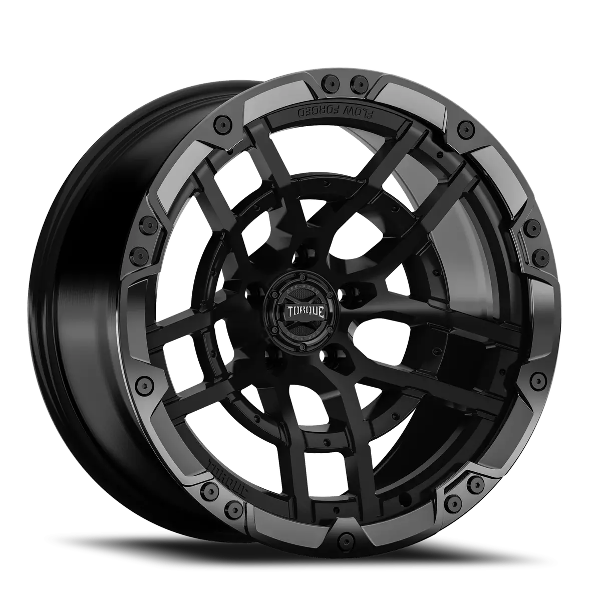 Torque Cliffhanger Satin Black 20X10 Gloss Black Lip 5X127 Offset -18 1