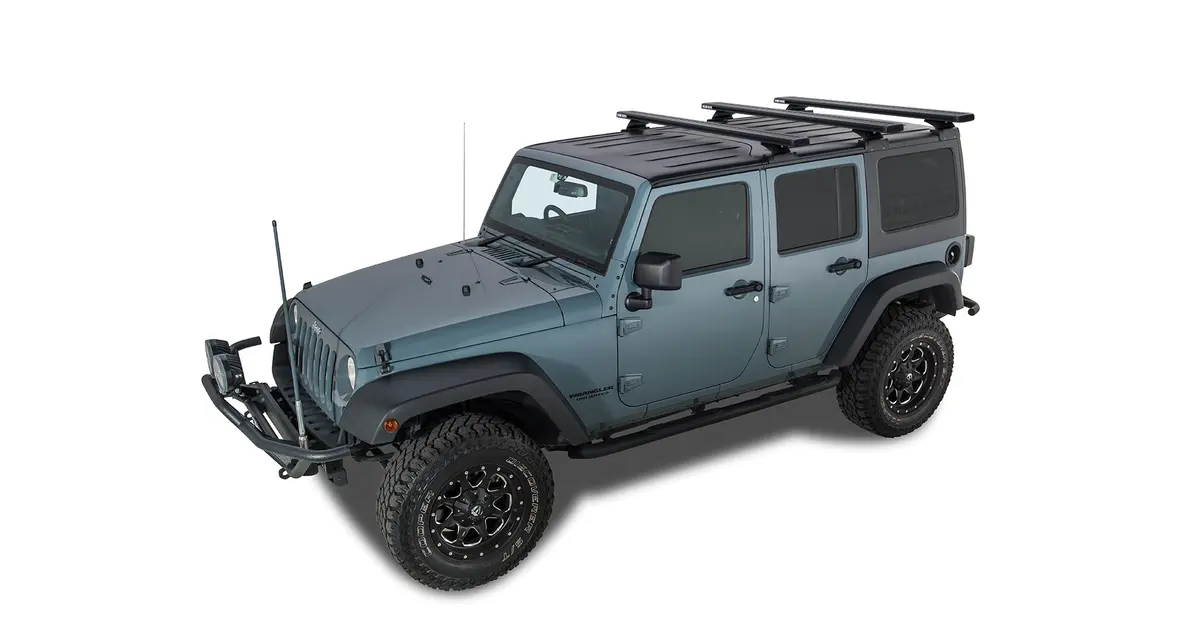 Sportz Rlt600 Black 3 Bar Rhino-Rack Backbone Roof Rack | Jeep Wrangler Jk | 2007-2018 1