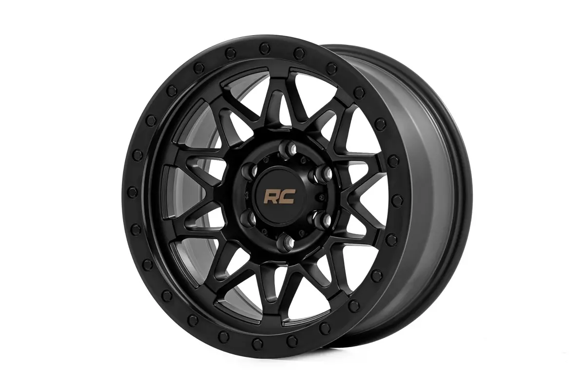 Rough Country 78 Series Wheel | Simulated Beadlock | Black | 18X9 | 5X5 | -12Mm 1