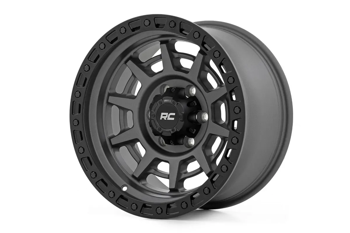 Rough Country 85 Series Wheel | Simulated Beadlock | Gunmetal Gray/Black | 17X9 | 5X5 | -12Mm 1