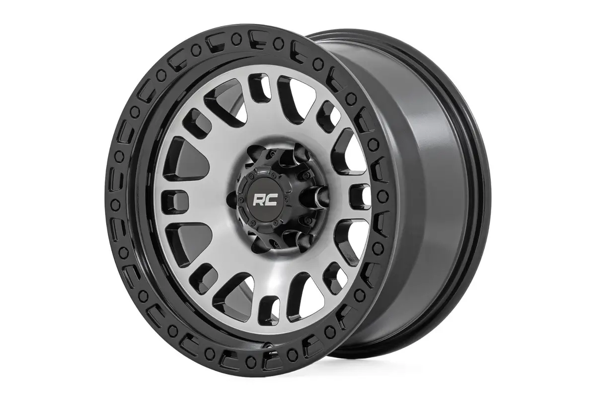 Rough Country 82 Series Wheel | One-Piece | Machined Semi Gloss Black | 17X9 | 5X5 | -12Mm 1