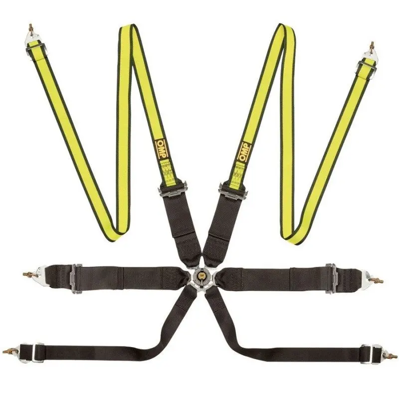 Arnes Omp 6 Puntos First 3+2" Pull Up Fia 8853-2016 Negro / Amarillo Fluo 1