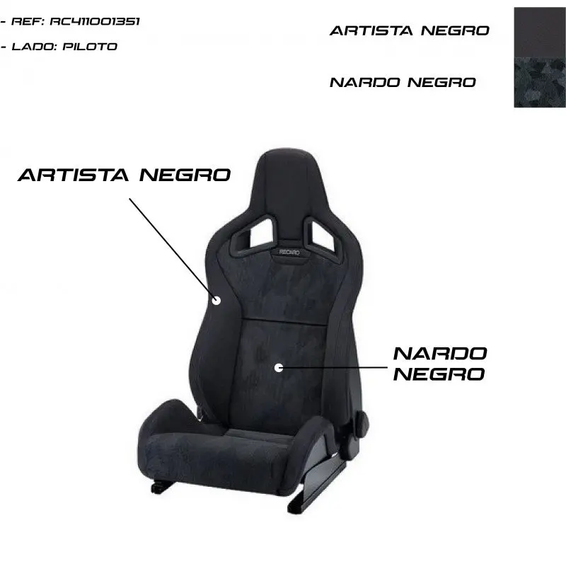 Asiento Recaro Sportster Cs Airbag Artista Negro/Nardo Negro Piloto 1